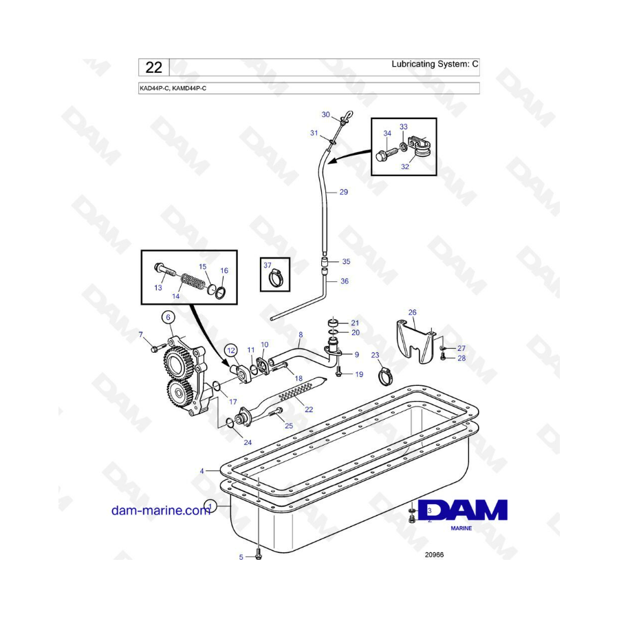 Volvo Penta KAD44P-C / KAMD44P-C - Lubricating system : C