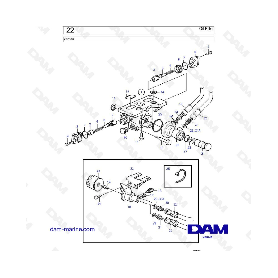 Volvo Penta KAD32P - Oil filter