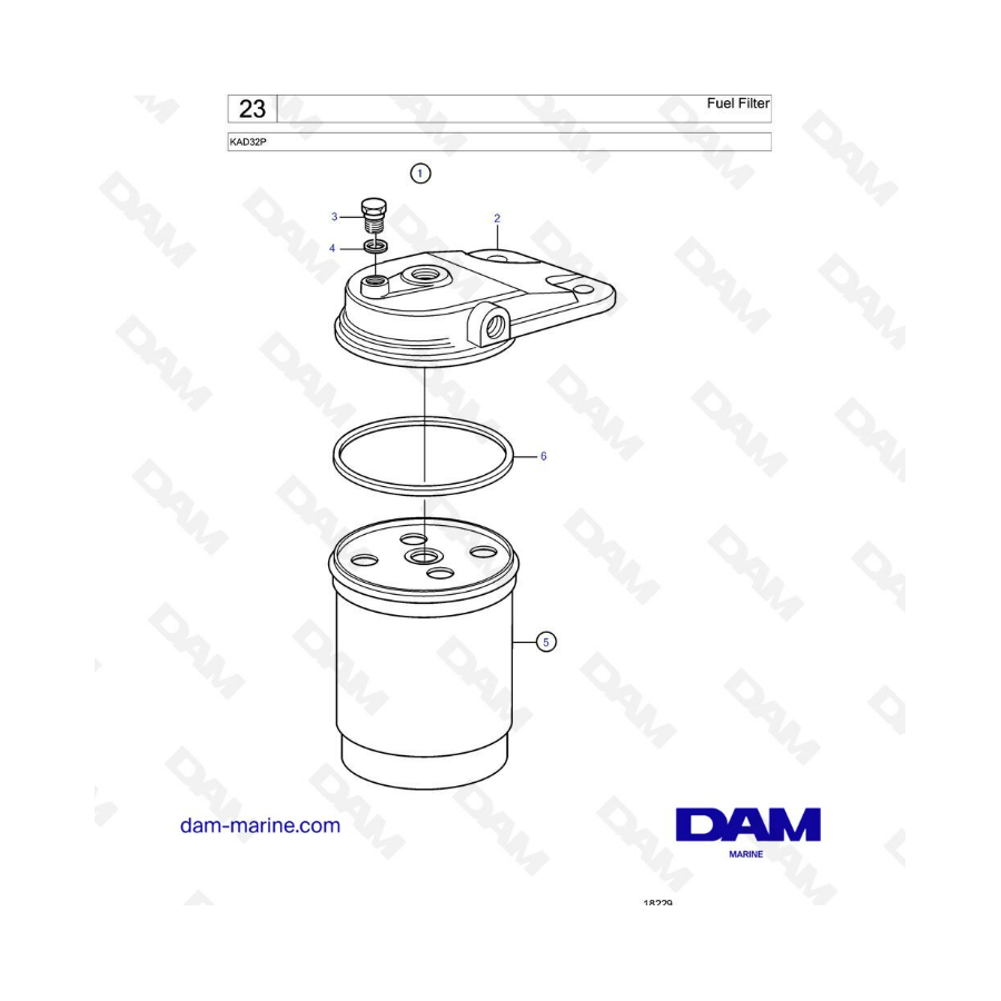 Volvo Penta KAD32P - Filtro de combustible