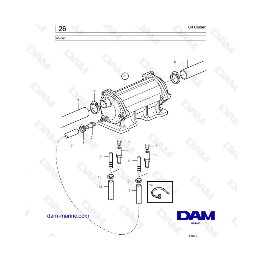 Volvo Penta KAD32P - Oil cooler