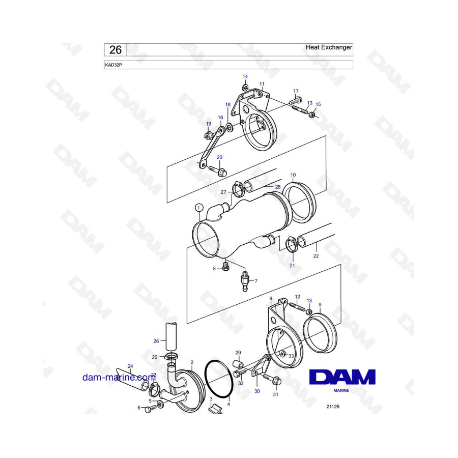 Volvo Penta KAD32P - Intercambiador de calor