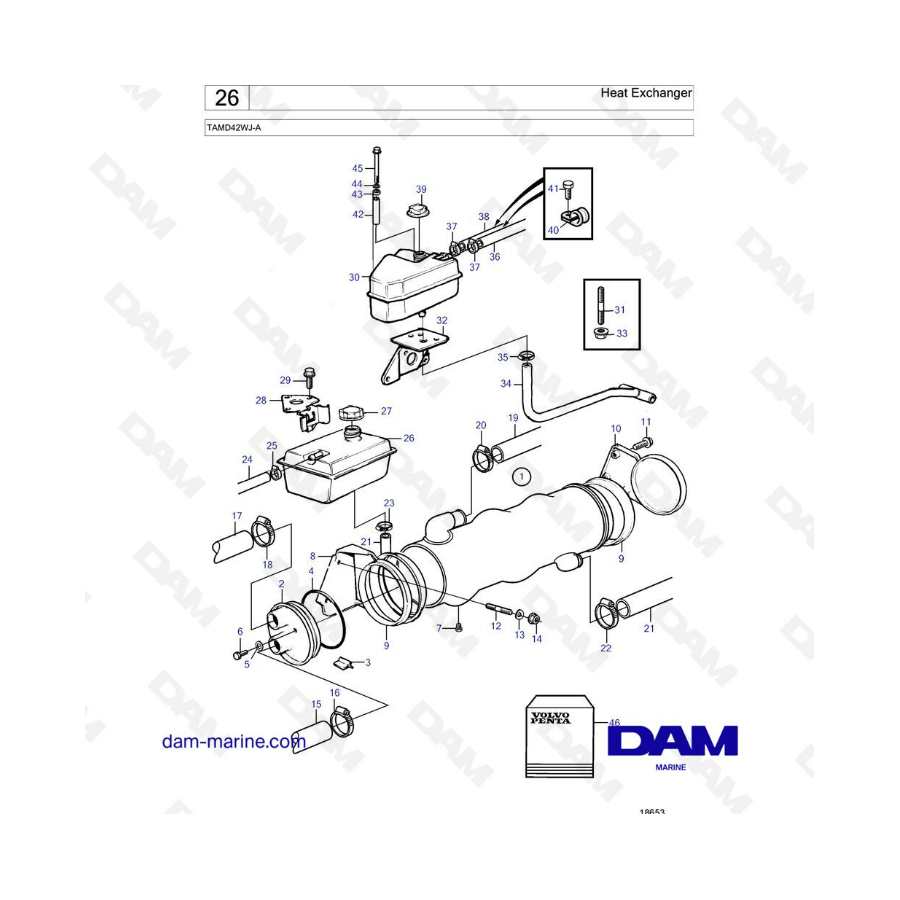 Volvo Penta TAMD42WJ A Heat Exchanger DAM Marine