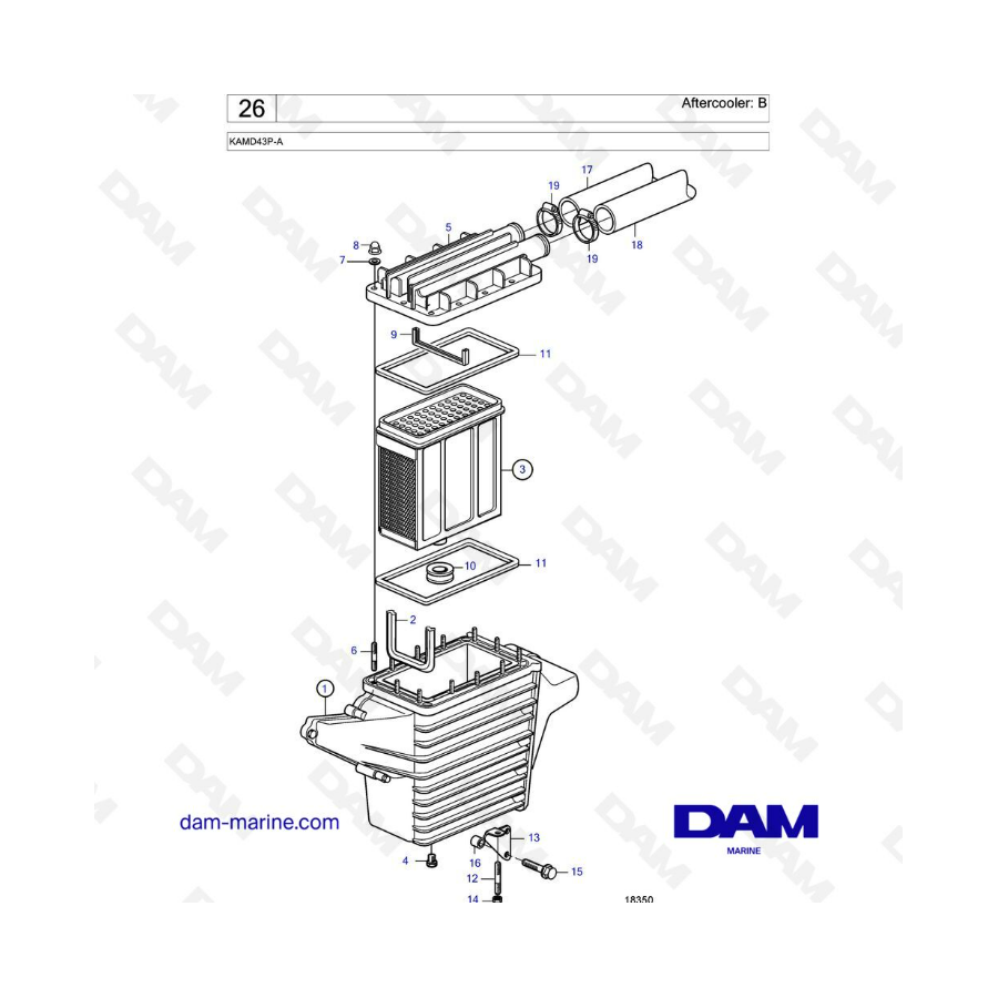 Volvo Penta KAMD43P-A - Aftercooler: B