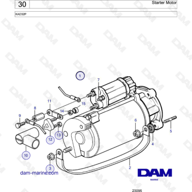 Volvo Penta KAD32P - Starter motor - DAM Marine