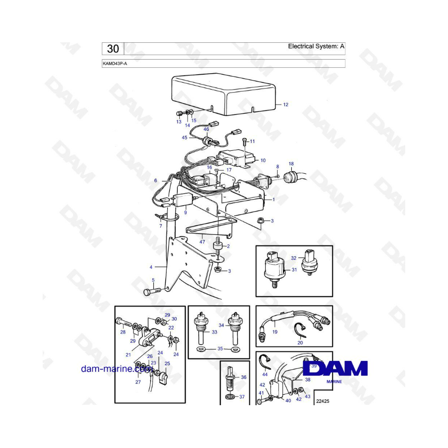 Volvo Penta KAMD43P-A - Electrical System: A - DAM Marine