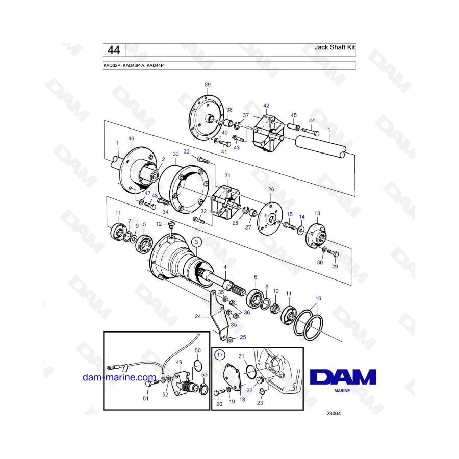 Volvo Penta KAD32P/KAD43P-A/KAD44P - Kit eje gato