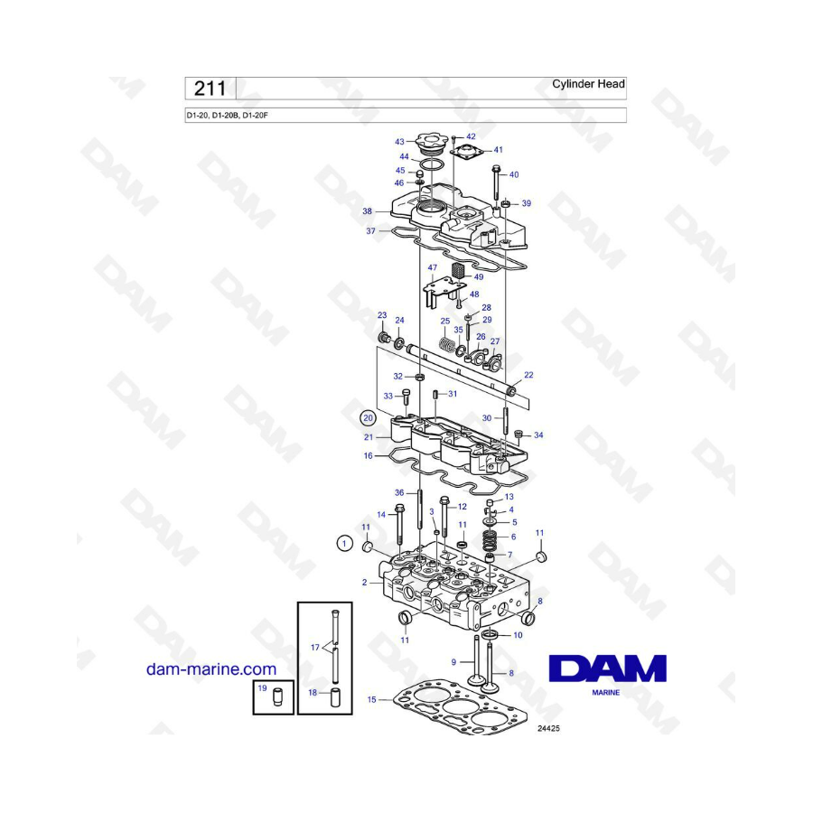 Volvo Penta D1-20 / D1-20B / D1-20F - Culata