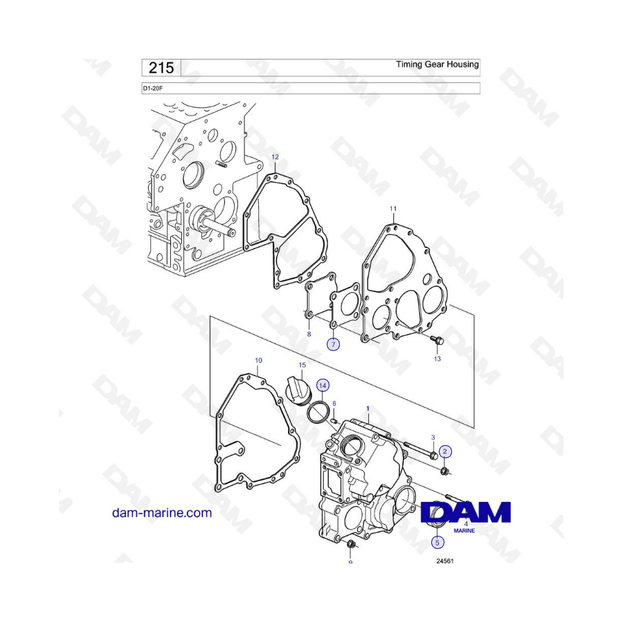 Volvo Penta D1-20F - Timing gear housing