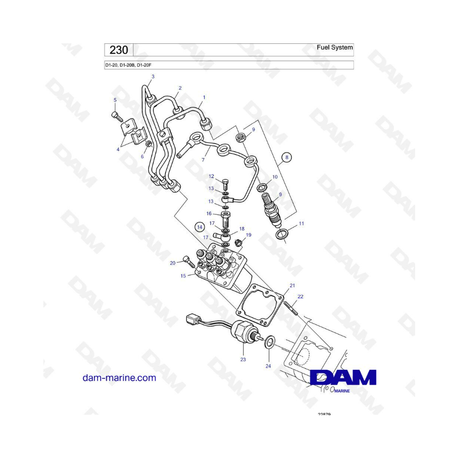 Volvo Penta D1-20/D1-20B/D1-20F - Fuel system