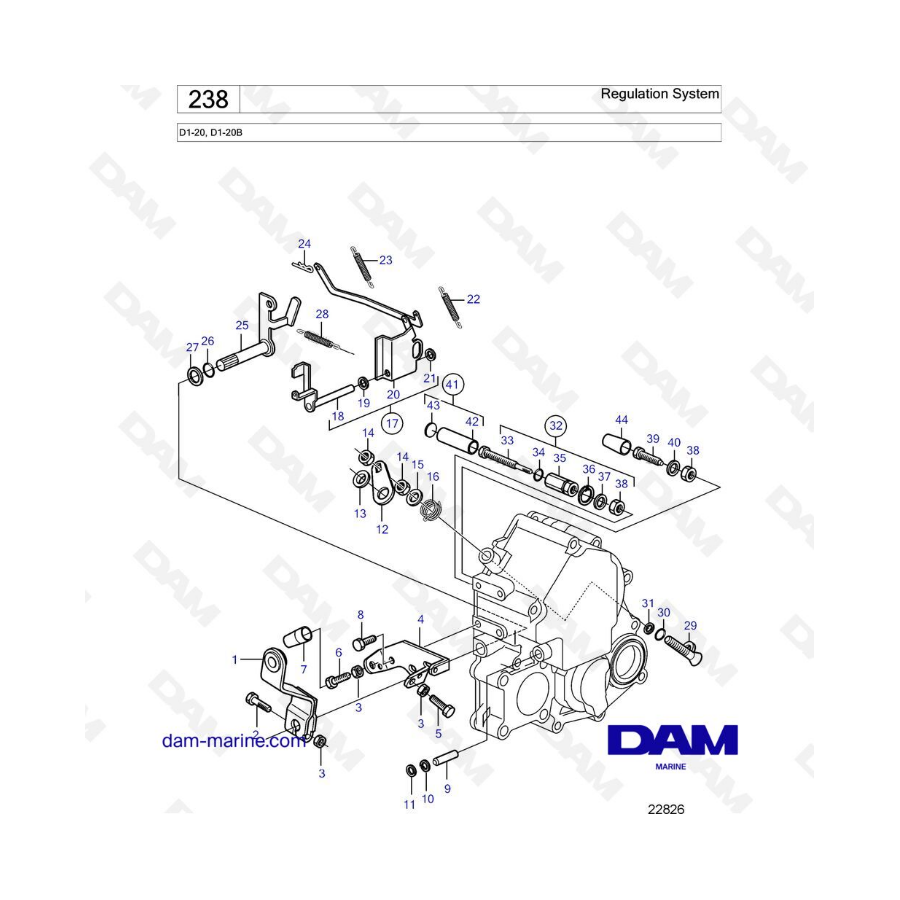 Volvo Penta D1-20 / D1-20B - Regulation system