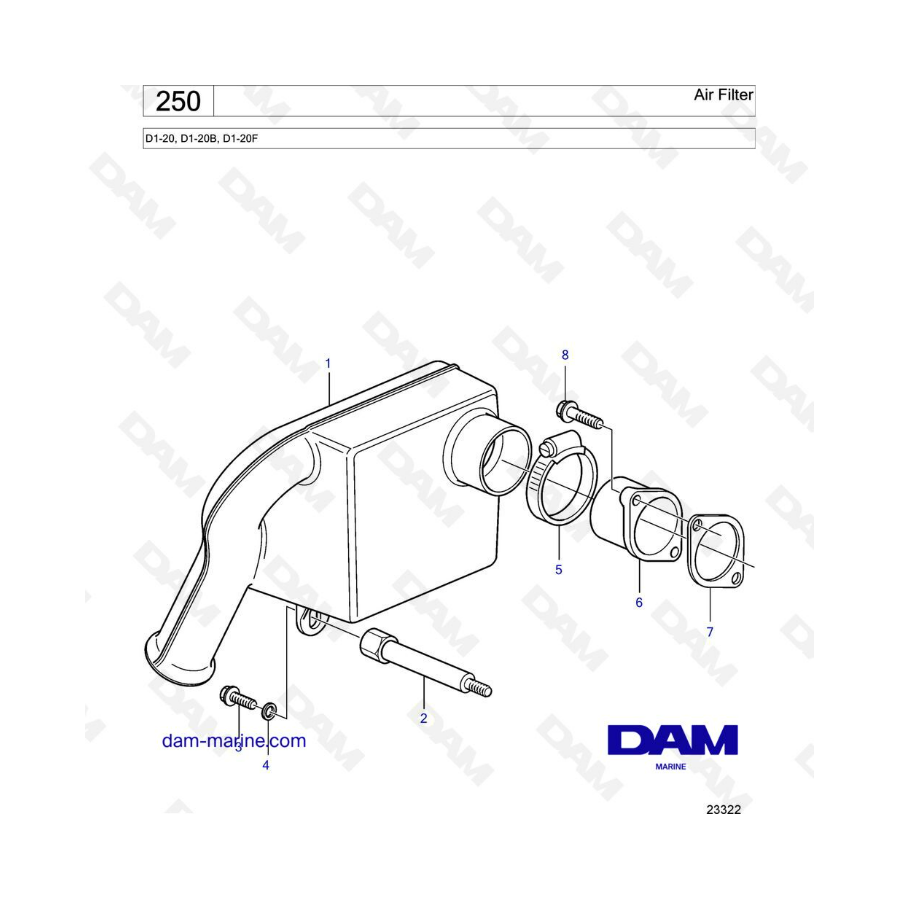 Volvo Penta D1-20 / D1-20B / D1-20F - Air filter