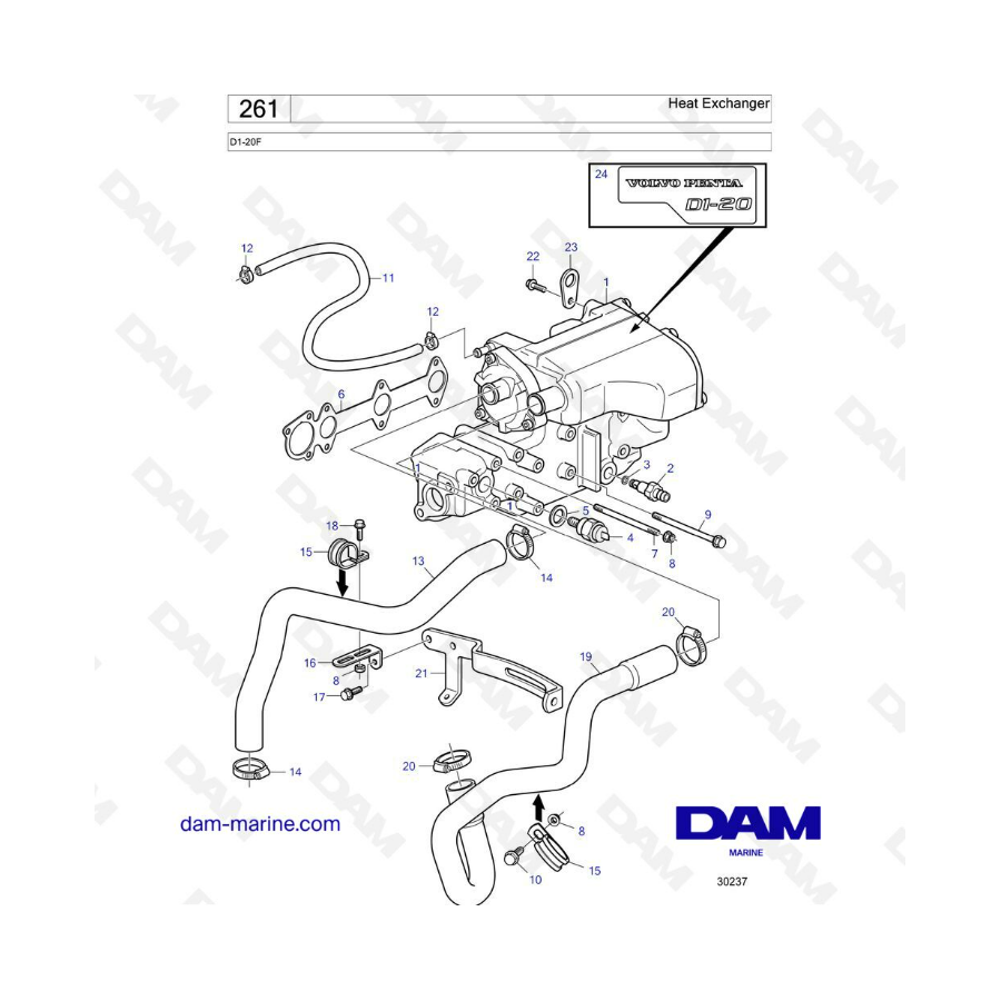 Volvo Penta D1-20F - Heat exchanger