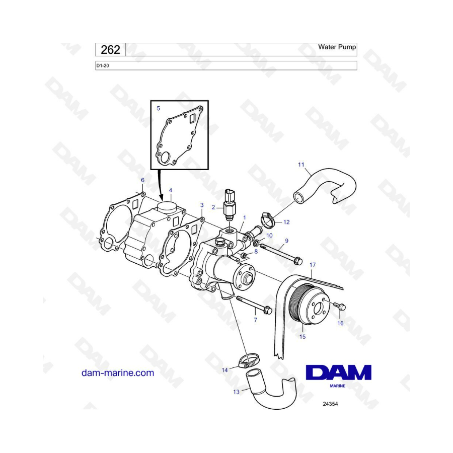 Volvo Penta D1-20 - Bomba de agua