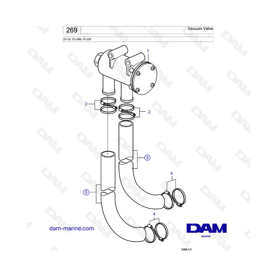 Volvo Penta D1-20/D1-20B/D1-20F - Vaccum valve