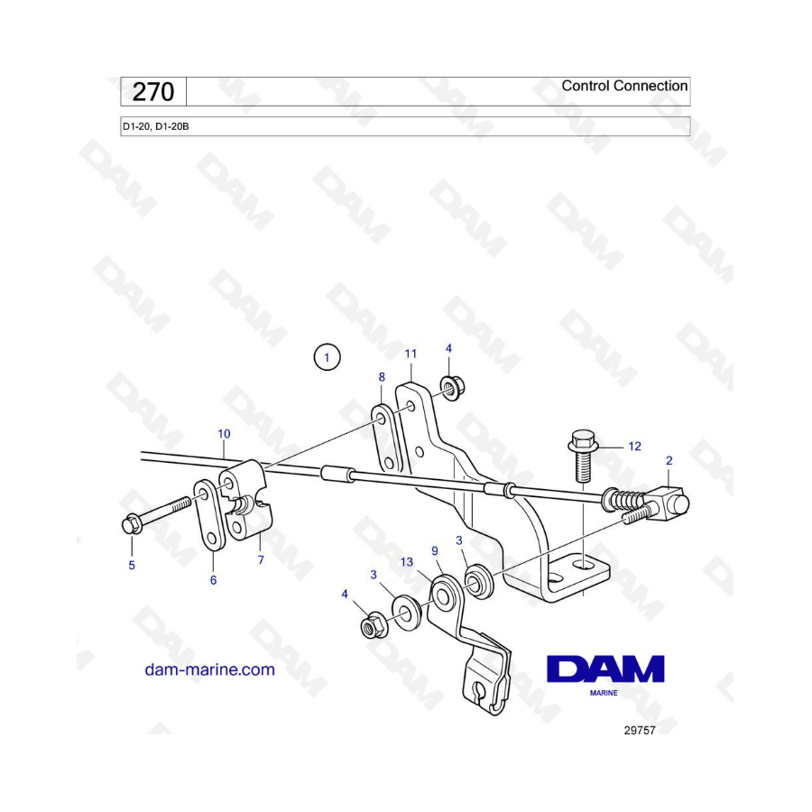 Volvo Penta D1-20/D1-20B - Control connection