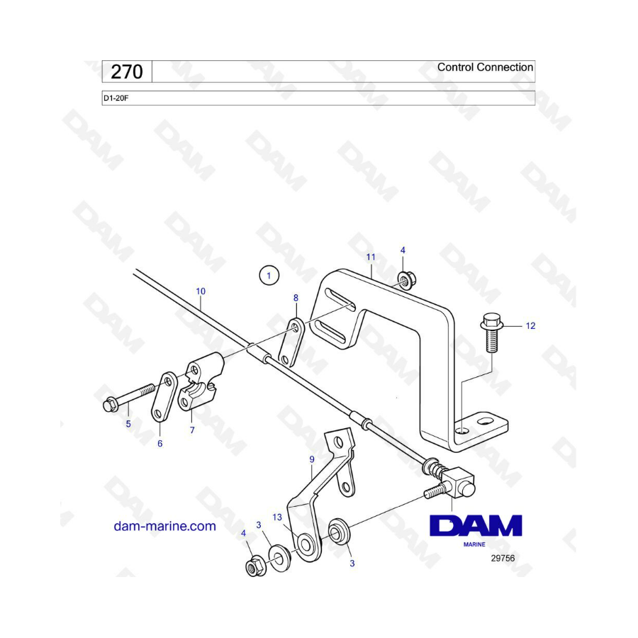 Volvo Penta D1-20F - Conexión de control