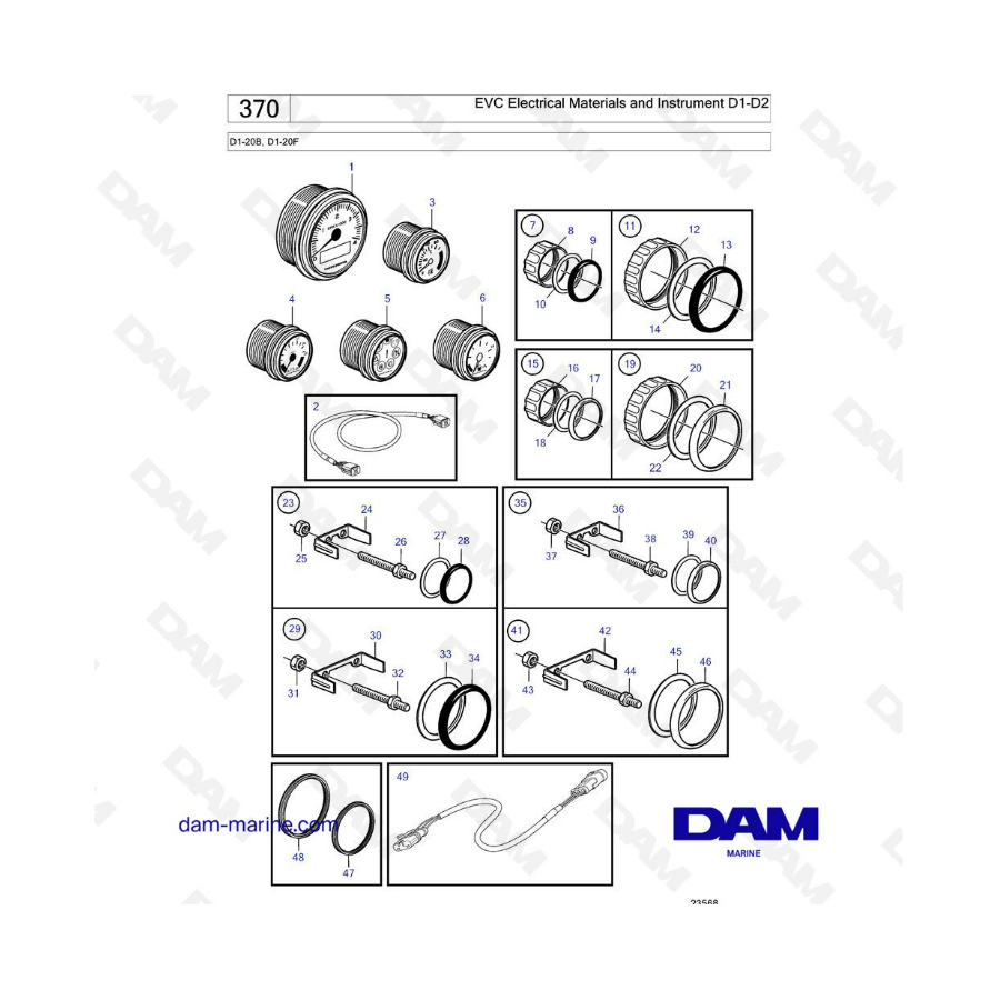 Volvo penta D1-20B/D1-20F - EVC Electrical materials & instrument D1-D2