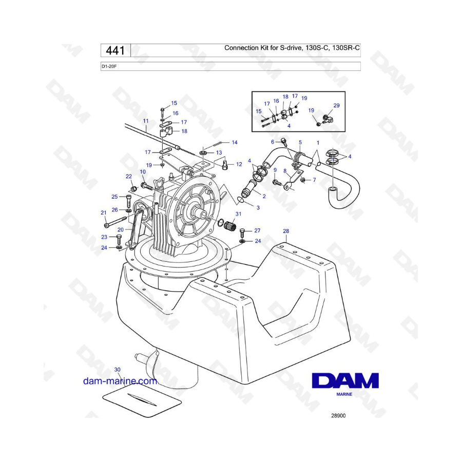 Volvo Penta D1-20F - Connection kit for s-drive 130S-C / 130SR-C