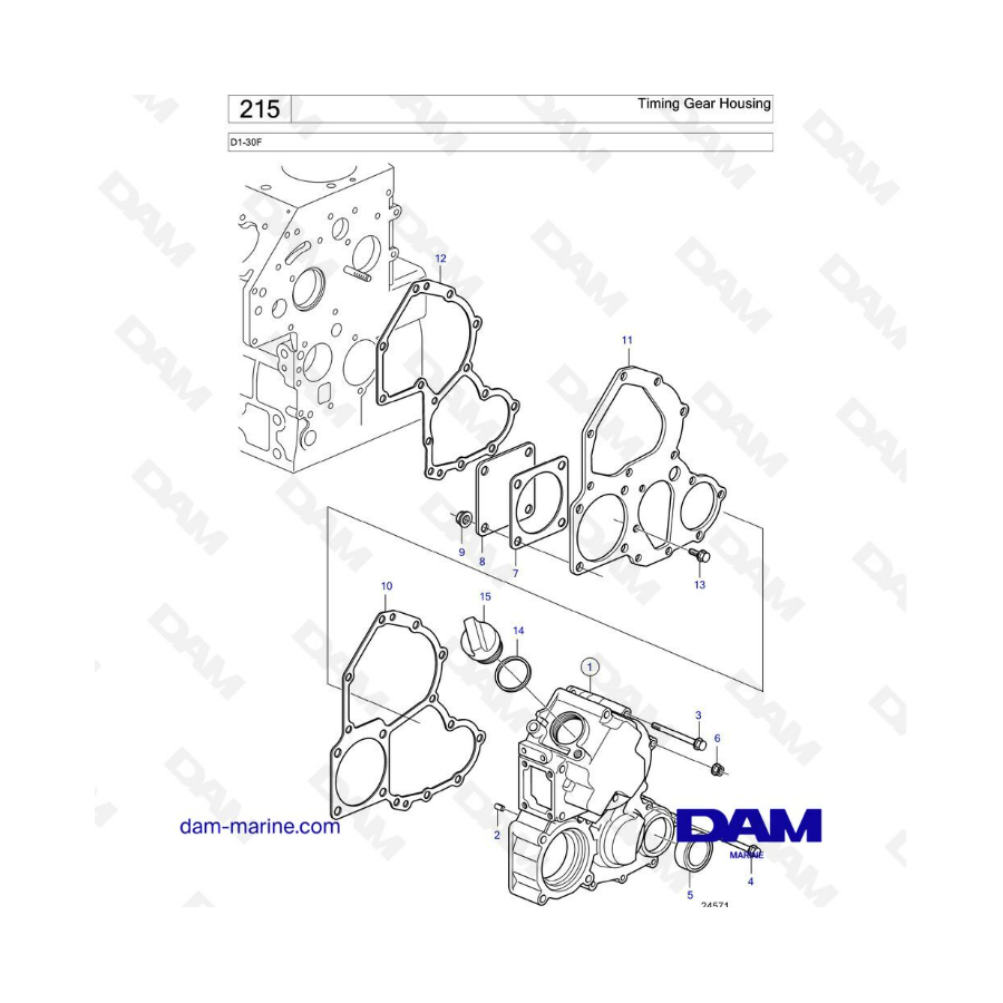 Volvo Penta D1-30F - Caja de distribución