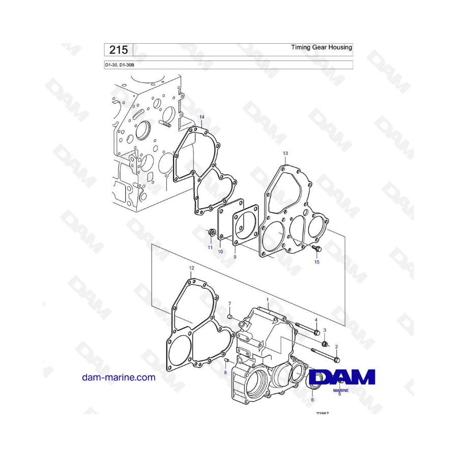 Volvo Penta D1-30/D1-30B - Caja de distribución