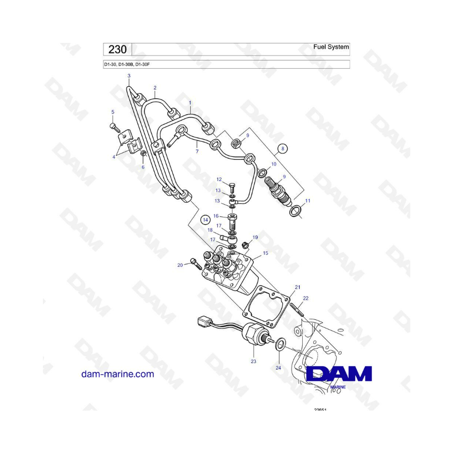 Volvo Penta D1-30/D1-30B/D1-30F - Fuel system