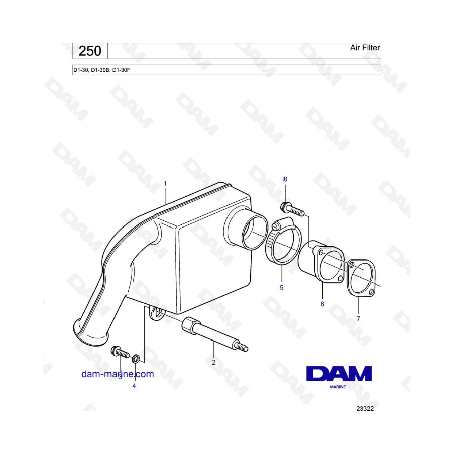 Volvo Penta D1-30 / D1-30B / D1-30F - Air filter