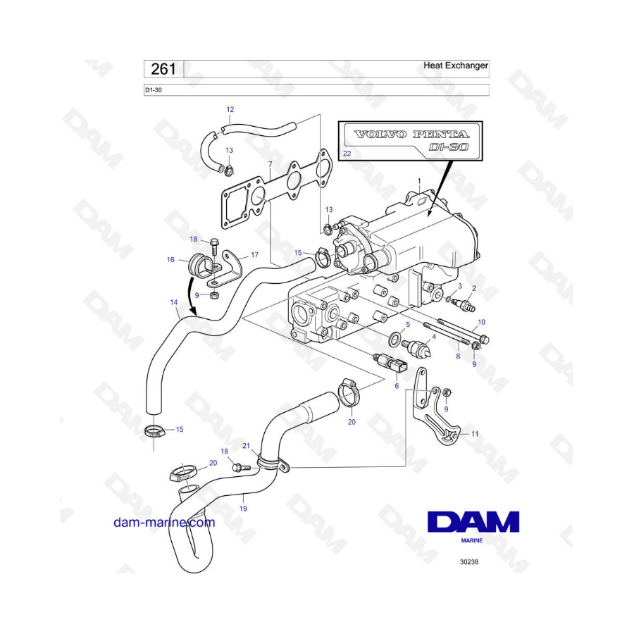 Volvo Penta D130 Heat Exchanger DAM Marine