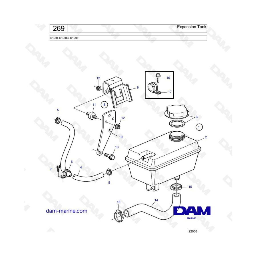 Volvo Penta D1-30/D1-30B/D1-30F - Depósito de expansión