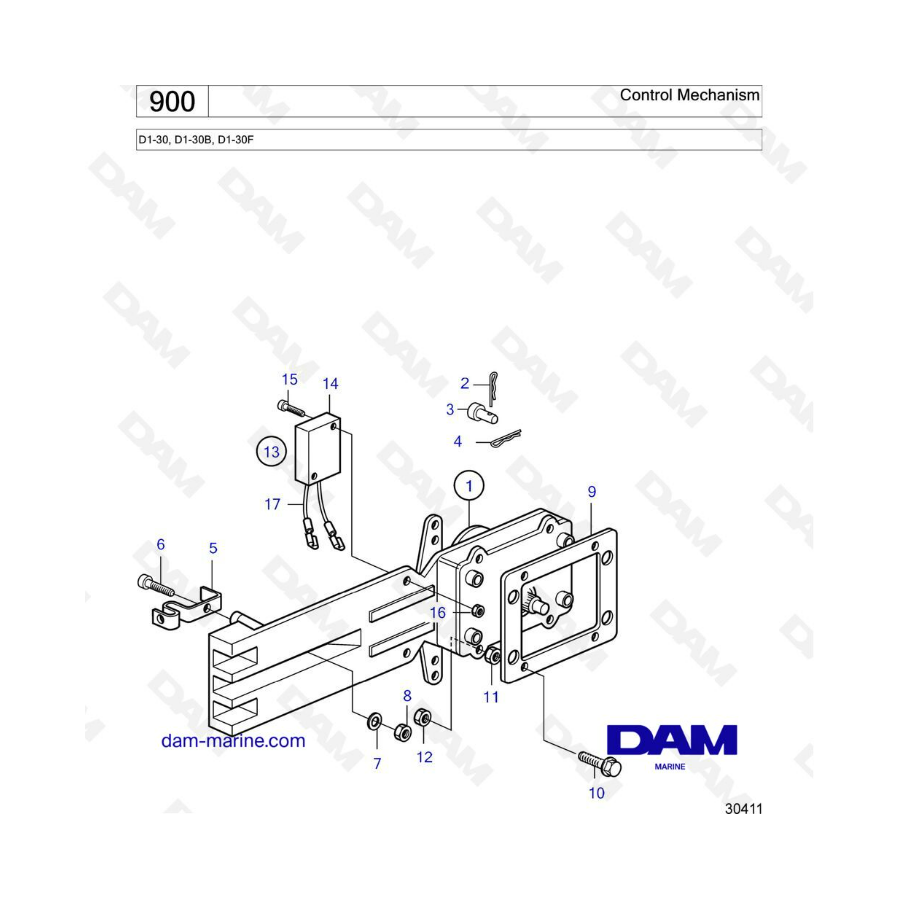 Volvo Penta D1-30/D1-30B/D1-30F - Control mechanism