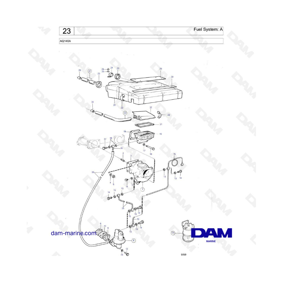 Volvo Penta AQ140A - Fuel system: A