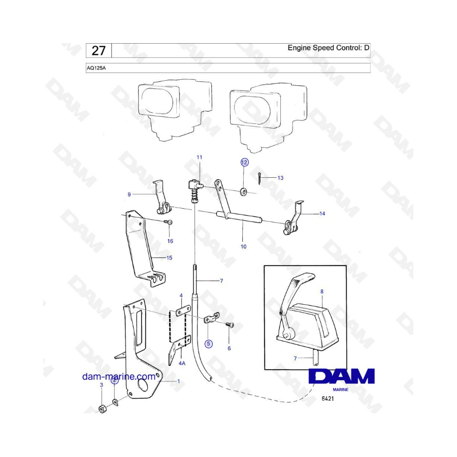 Volvo Penta AQ125A - Engine speed control: D 