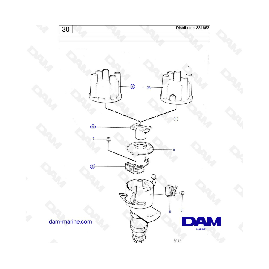 Volvo Penta AQ120B / AQ125A / AQ140A / BB140A - Distribuidor: 831663