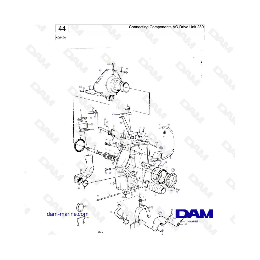 Volvo Penta AQ140A - Componentes de conexión AQ Drive Unit 280