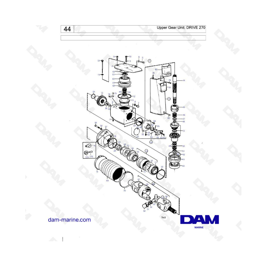 Volvo Penta AQ120B / AQ125A / AQ140A / BB140A - Engranaje superior: Drive 270