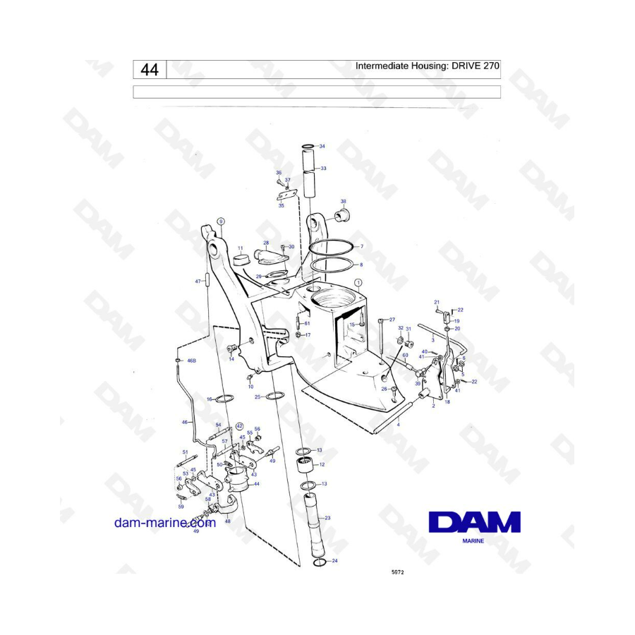 Volvo Penta AQ120B / AQ125A / AQ140A / BB140A - Carcasa intermedia: DRIVE 270