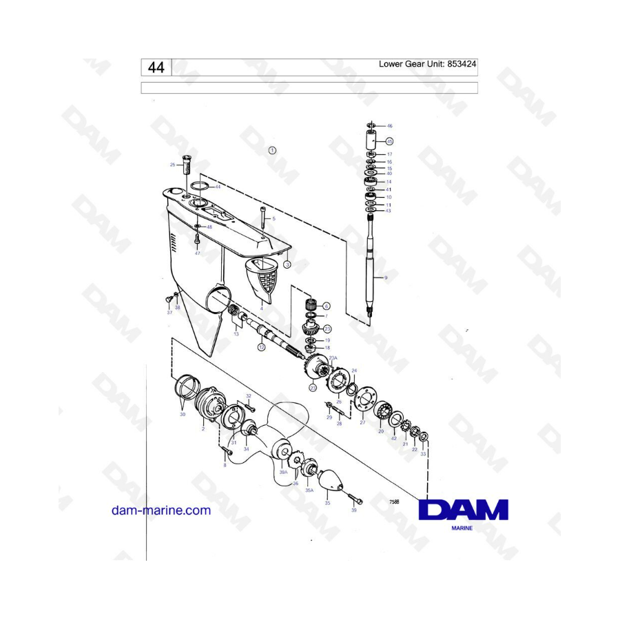 Volvo Penta AQ120B / AQ125B / AQ140A / BB140A - Engranaje inferior: 853424