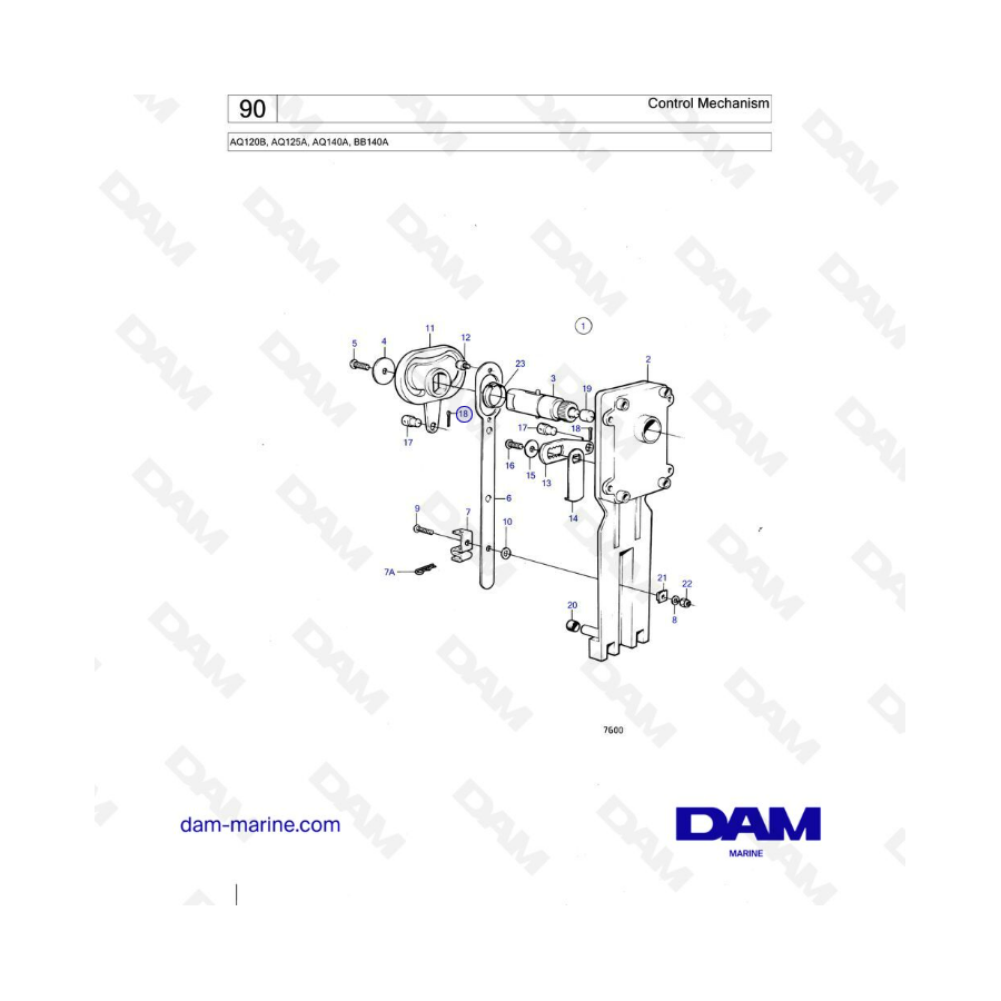 Volvo Penta AQ120B / AQ125A / AQ140A / BB140A - Control Mechanism - DAM ...