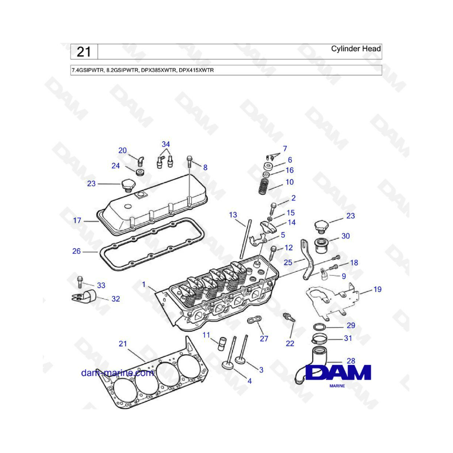 Volvo Penta 7.4L GSI / 8.2L GSI - Culata