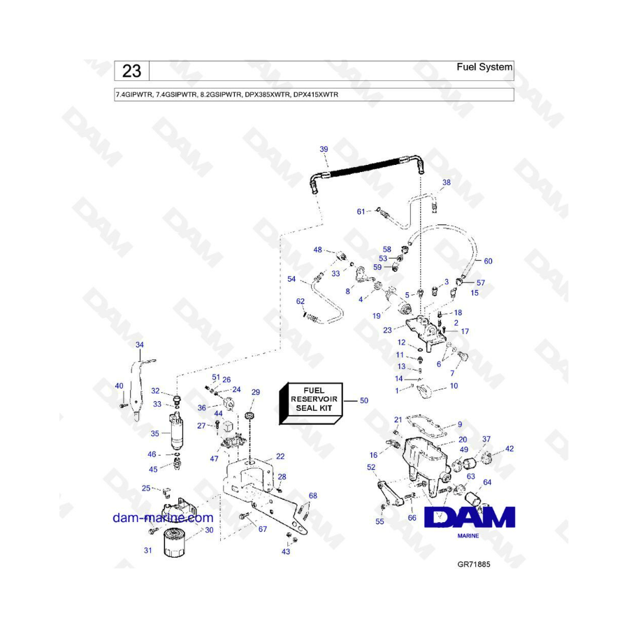 Volvo Penta 7.4L GI / 7.4L GSI / 8.2L GSI - Fuel system