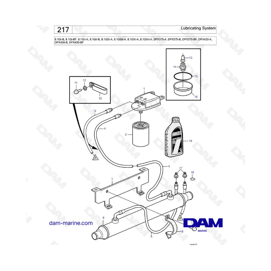 Volvo Penta 8.1L Gi-B / BF - Lubricating System - DAM Marine