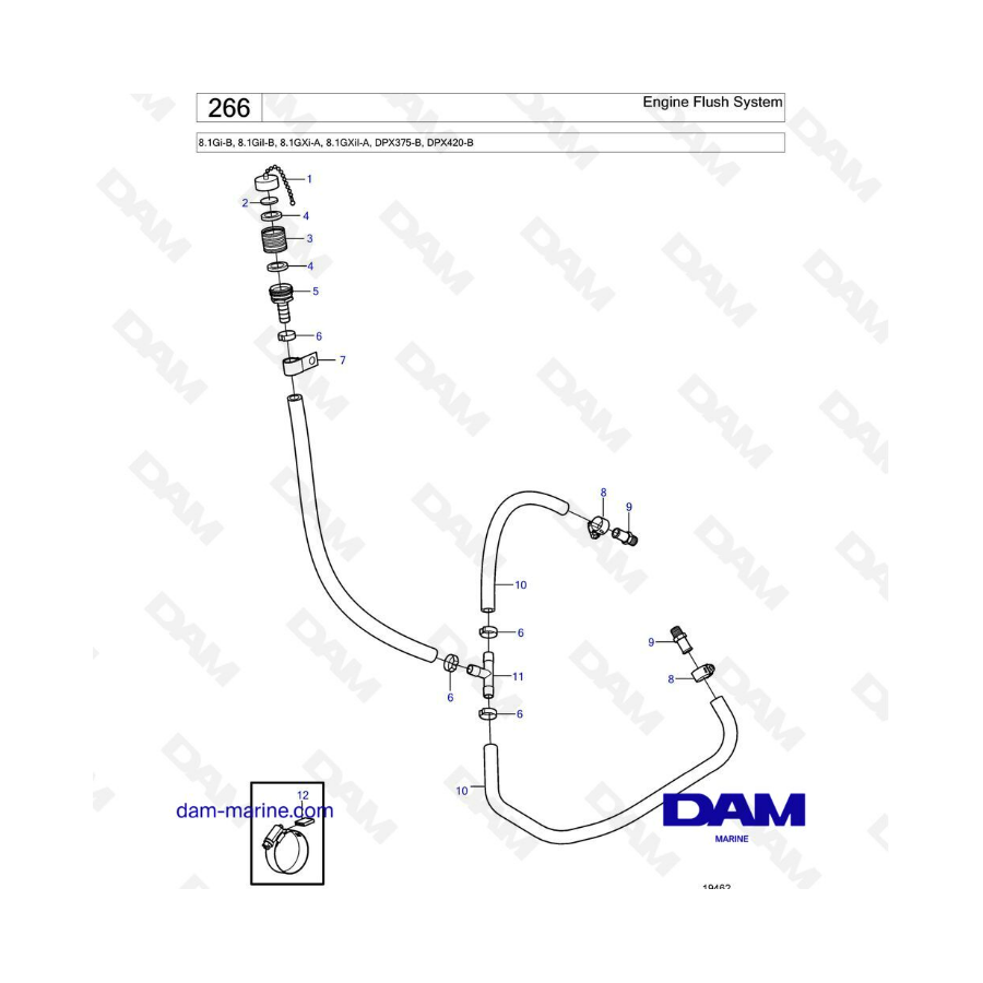 Volvo Penta 8.1L Gi-B / GXI-A - Engine flush system