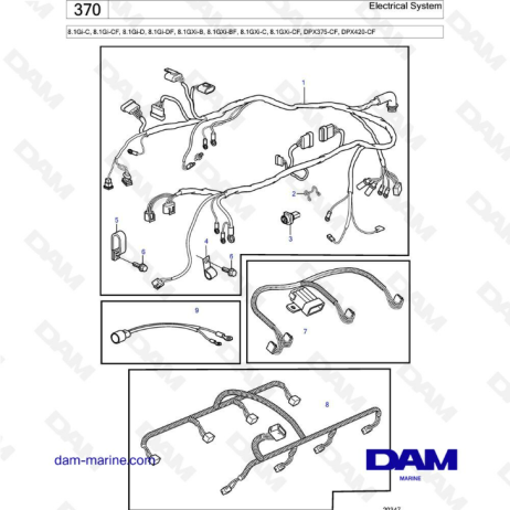 Volvo Penta 8.1L Gi-C / Gi-CF / Gi-D / Gi-DF / GXi-B / GXi-BF / GXi-C / GXi-CF - Electrical system