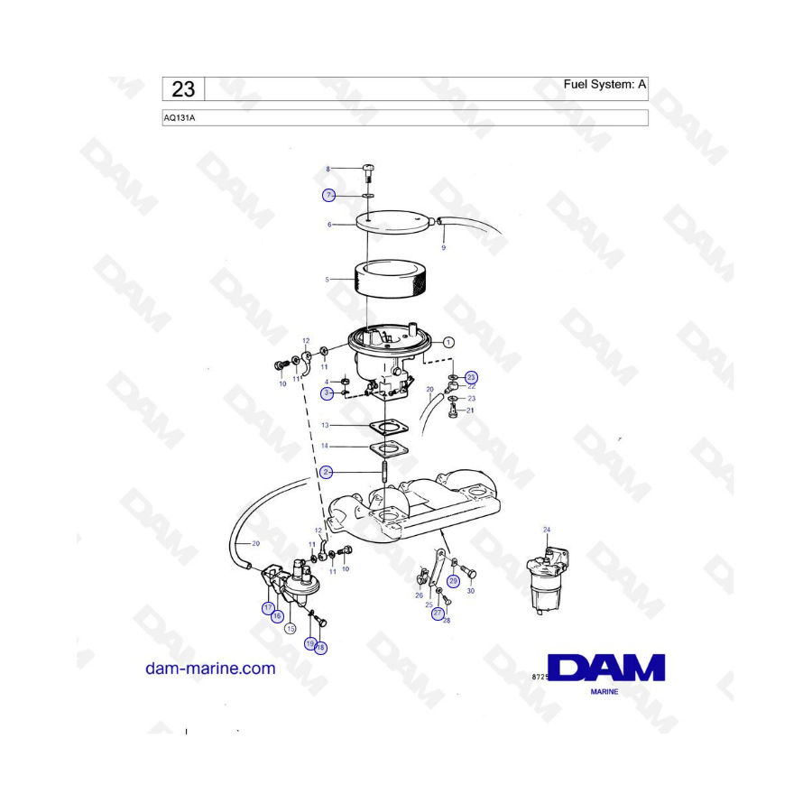 Volvo Penta AQ131A - Fuel system : A