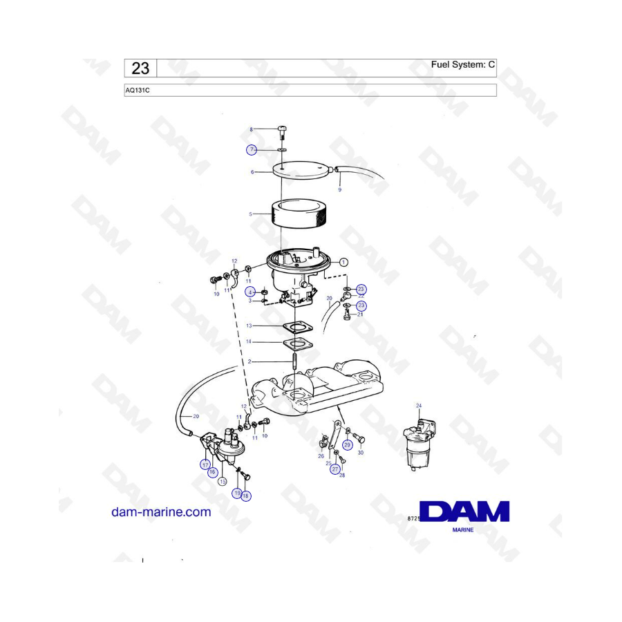 Volvo Penta AQ131C - Fuel system: C