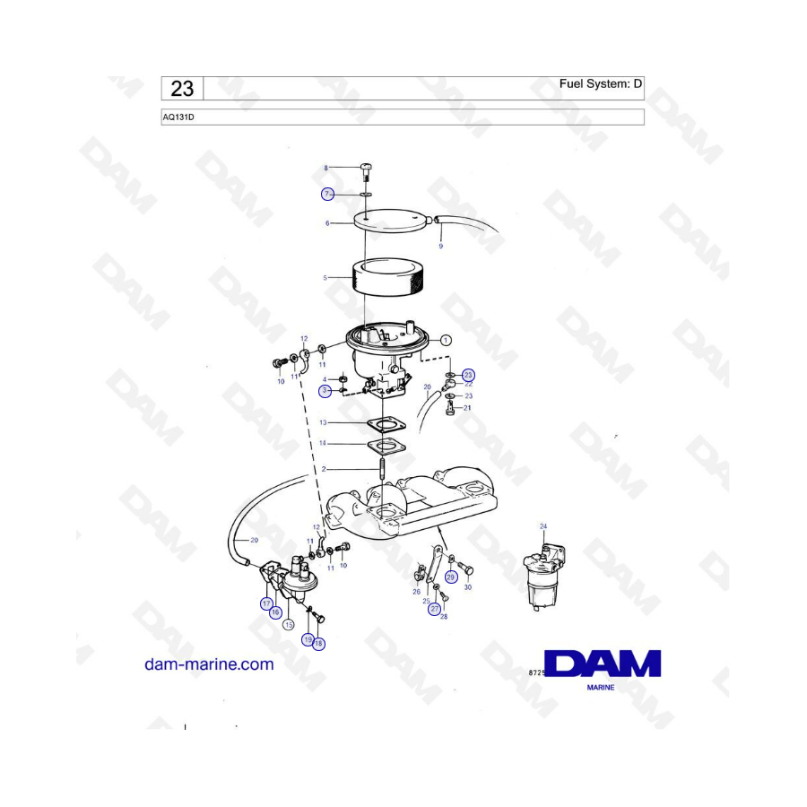 Volvo Penta AQ131D - Sistema de combustible :D