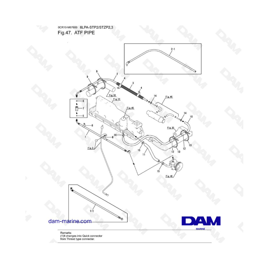 Yanmar 6LPA-STP2 / 6LPA-STZP2 / 6LPA-STZP3 - ATF Pipe