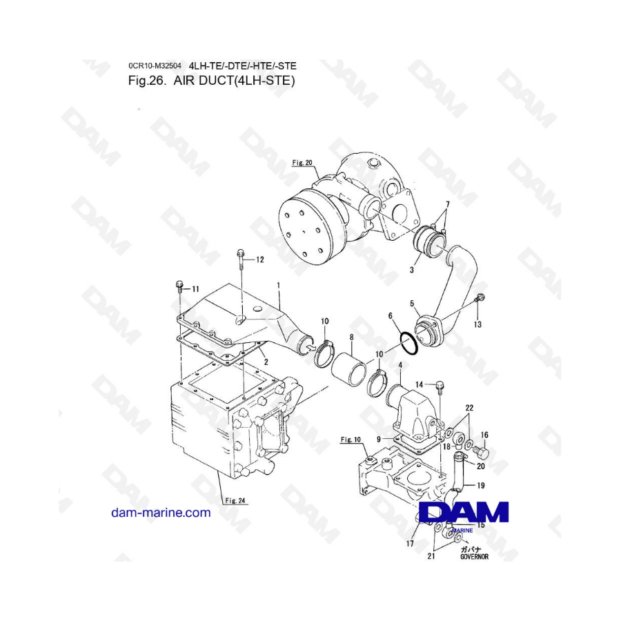 Yanmar 4LH-STE - Air duct 