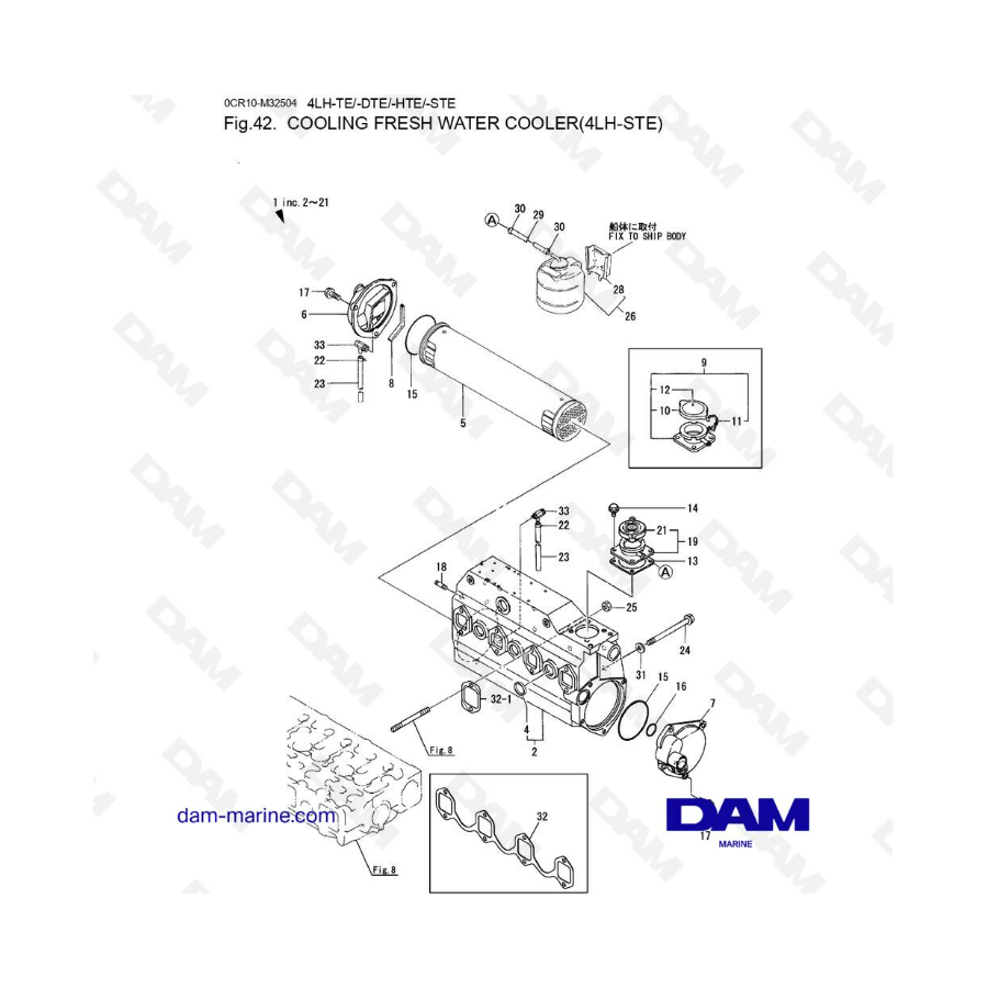 yanmar-4lh-ste-cooling-fresh-water-cooler-dam-marine