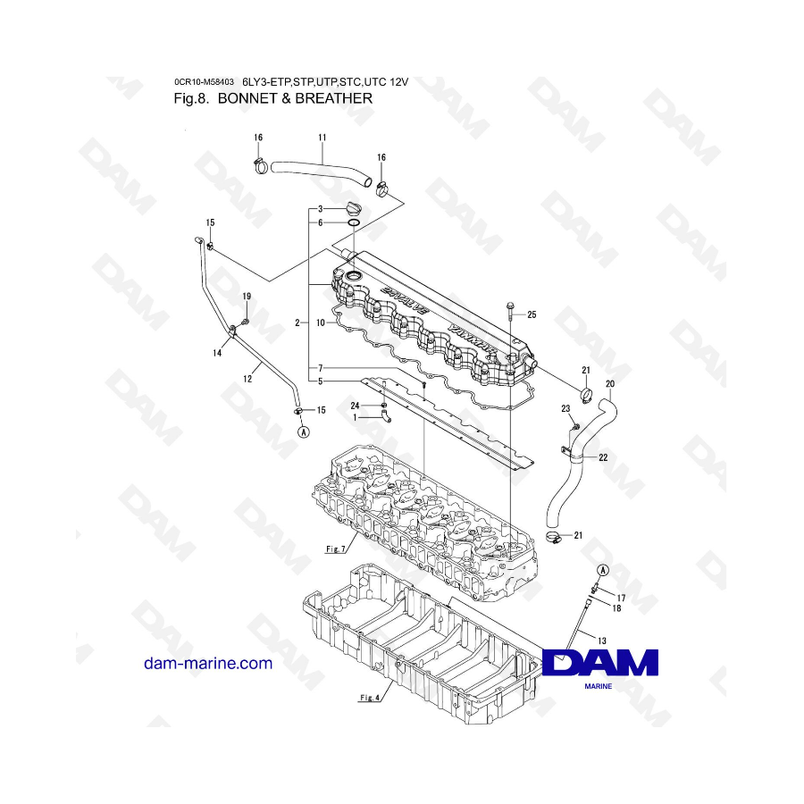 Yanmar 6LY3-ETP / STP / UtP / STC / UTC - Beanie & breather