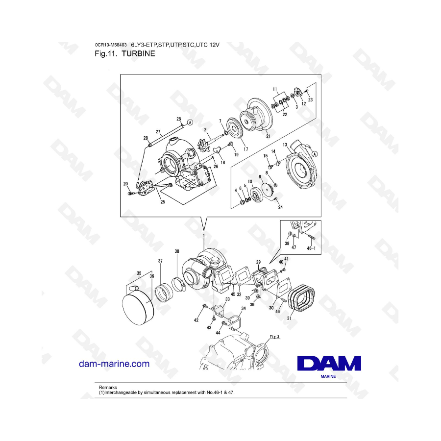 Yanmar 6LY3-ETP/STP/UTP/STC/UTC - Turbina